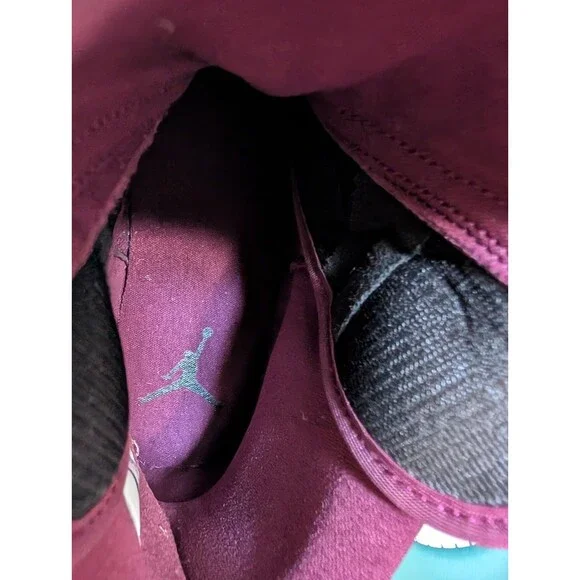 NIB Nike Air Jordan 1 High Zip AT0575-600 W Sz 9 Shoes Bordeaux Purple Sz 7Y - Picture 9 of 10